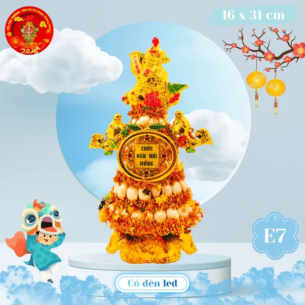 Tháp Tỏi Phong Thủy Thần Tài 5 Tầng