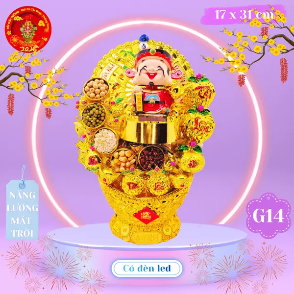 Tháp tỏi phong thủy thần tài gật đầu năng lượng có đèn