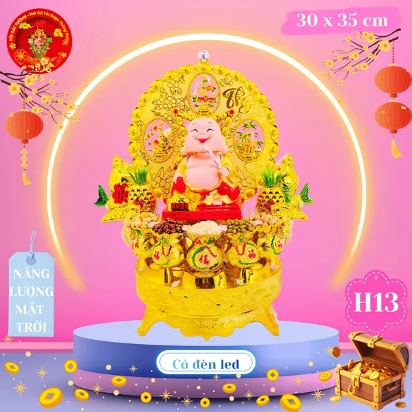 Tháp tỏi di lặc may mắn năng lượng mặt trời