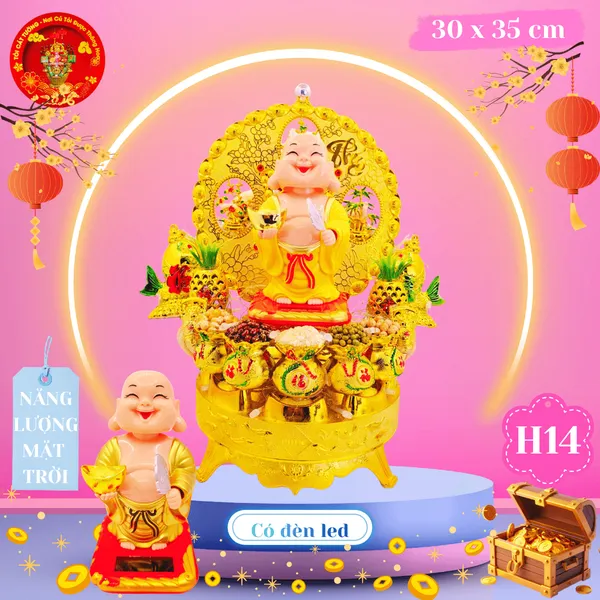 Tháp tỏi di lặc tài lộc năng lượng mặt trời