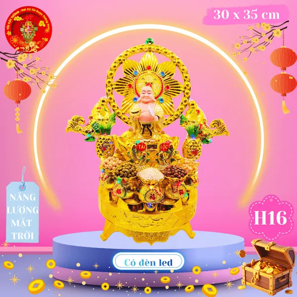 Tháp tỏi phong thủy di lặc năng lượng có đèn