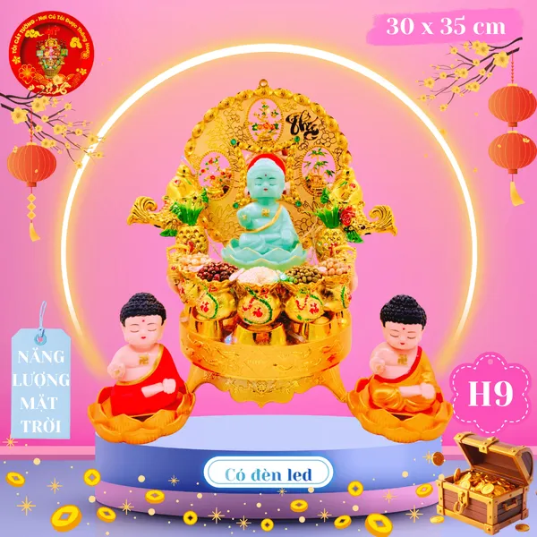 Tháp tỏi phật thích ca năng lượng mặt trời