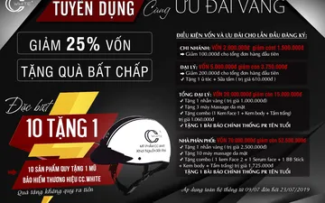 Cơn lốc khuyến mại giảm 25% vốn và tặng quà lớn khi kinh doanh cùng CC White - Cislim