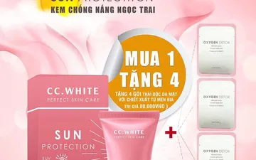 CC White tặng 4 gói thải độc Oxygendetox khi mua 1 kem chống nắng ngọc trai