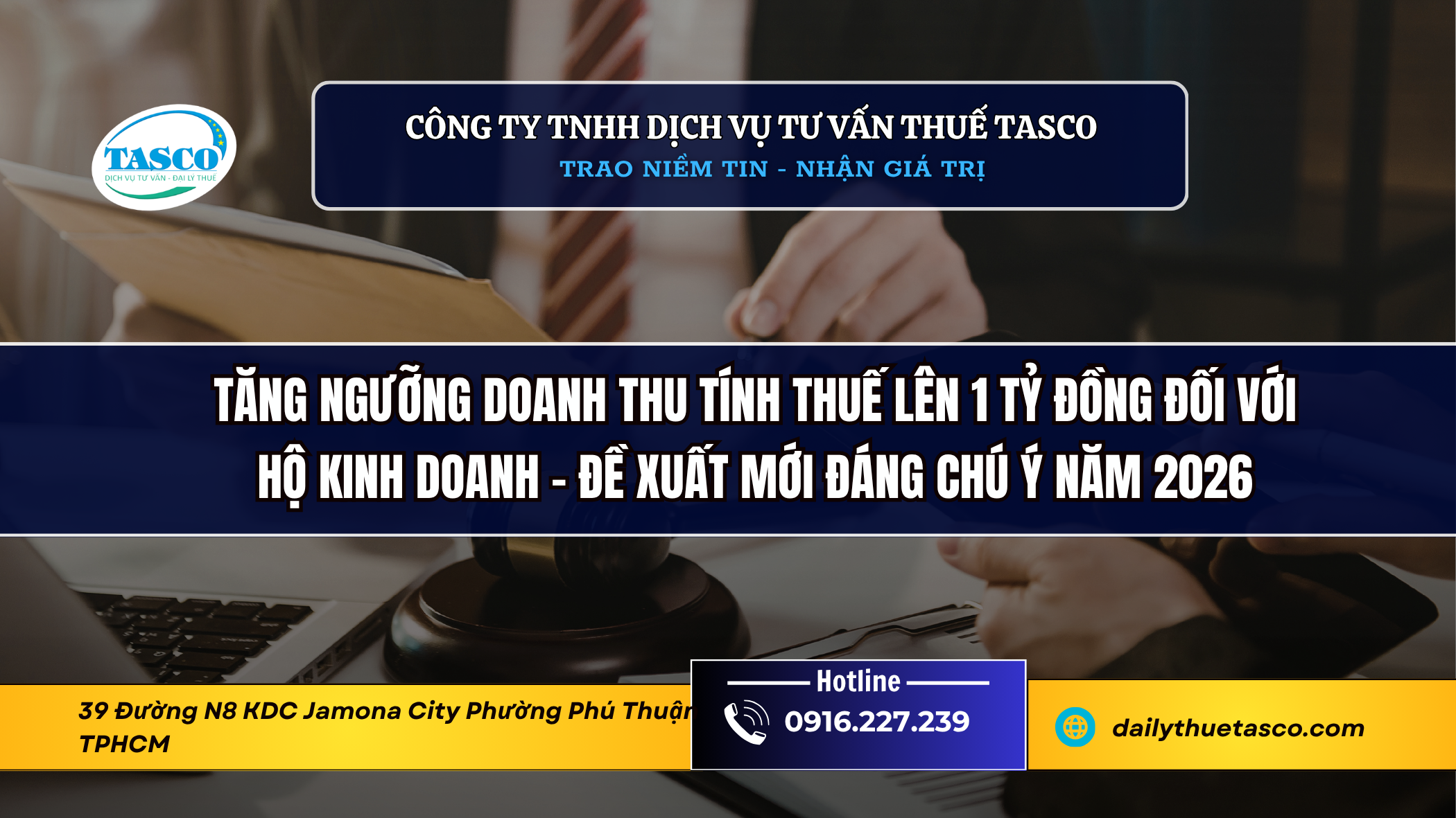 Tăng ngưỡng doanh thu tính thuế lên 1 tỷ đồng đối với hộ kinh doanh – Đề xuất mới đáng chú ý năm 2026 Tăng ngưỡng doanh thu tính thuế lên 1 tỷ đồng đối với hộ kinh doanh – Đề xuất mới đáng chú ý năm 2026