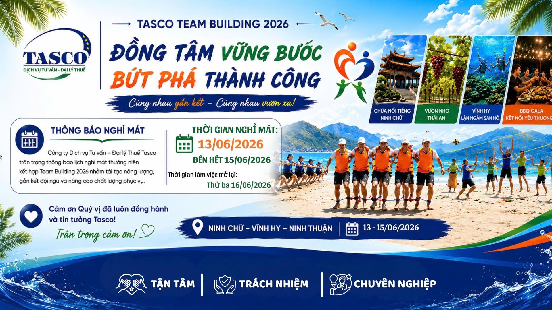 THÔNG BÁO LỊCH NGHỈ MÁT THƯỜNG NIÊN TASCO 2026 THÔNG BÁO LỊCH NGHỈ MÁT THƯỜNG NIÊN TASCO 2026
