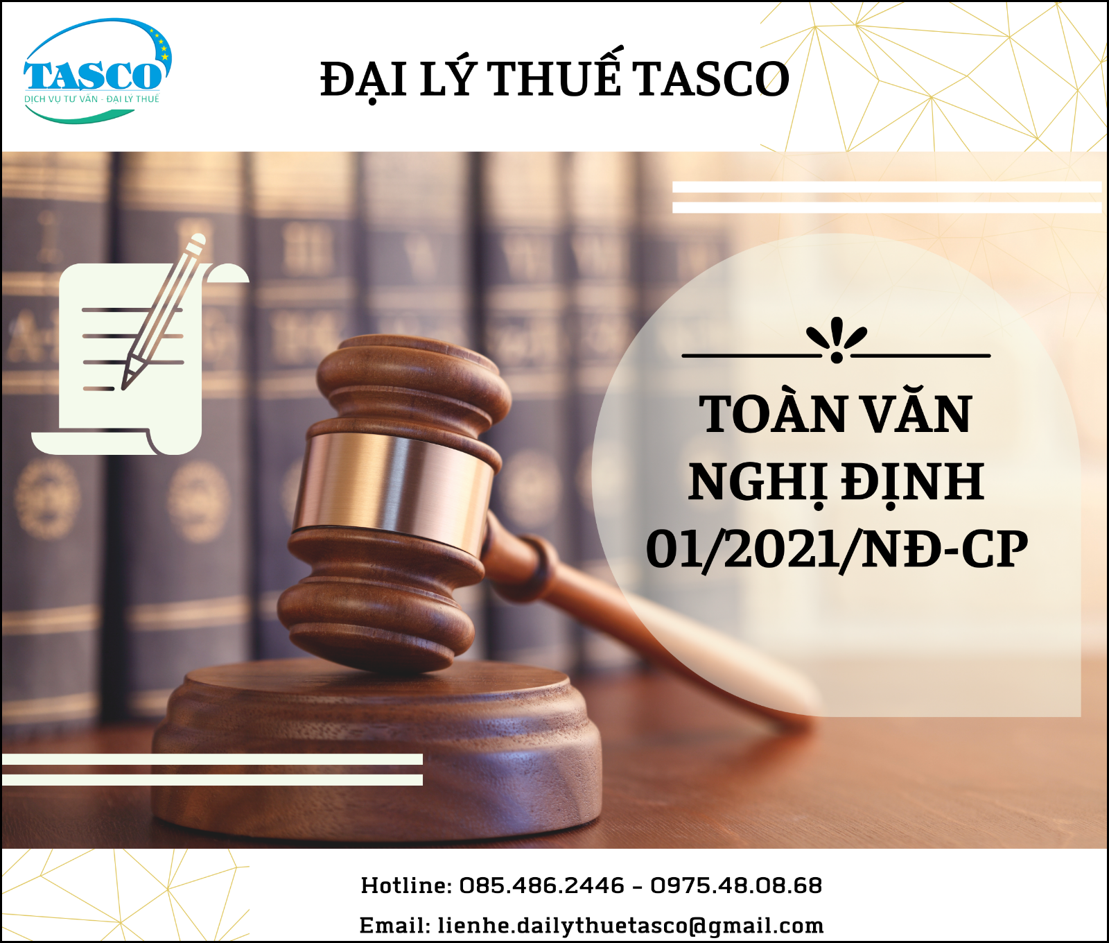 TOÀN VĂN NGHỊ ĐỊNH 01/2021/NĐ-CP VỀ ĐĂNG KÝ DOANH NGHIỆP