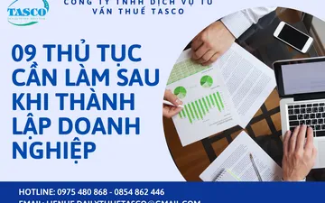 09 thủ tục cần làm ngay sau khi thành lập doanh nghiệp