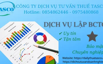 DỊCH VỤ LẬP BCTC CUỐI NĂM CỦA ĐẠI LÝ THUẾ TASCO