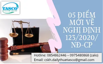 05 ĐIỂM MỚI TRONG NGHỊ ĐỊNH 123/2020/NĐ-CP