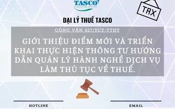 Công văn 427/TCT-TTHT giới thiệu điểm mới và triển khai thực hiện Thông tư hướng dẫn quản lý hành nghề dịch vụ làm thủ tục về thuế 