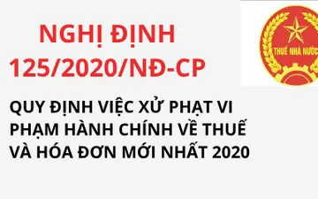 NGHỊ ĐỊNH 125/2020/NĐ-CP XỬ PHẠT VI PHẠM HÀNH CHÍNH VỀ THUẾ VÀ HÓA ĐƠN MỚI NHẤT 2020
