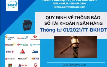 Quy định về thông báo tài khoản ngân hàng theo Thông tư số 01/2021/TT-BKHĐT