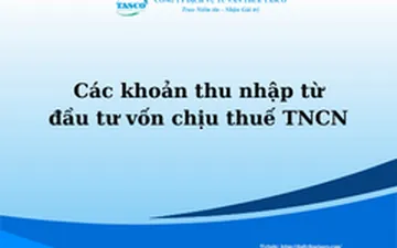 Các khoản thu nhập từ đầu tư vốn chịu thuế TNCN