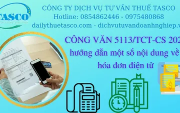 Official Dispatch 5113/TCT-CS 2021 guiding some contents about electronic invoices