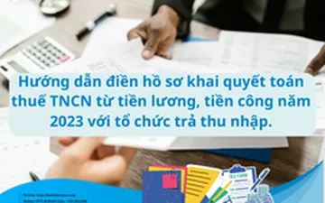 Hướng dẫn điền hồ sơ khai quyết toán thuế TNCN từ tiền lương, tiền công năm 2023 với tổ chức trả thu nhập.