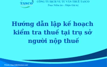 Hướng dẫn lập kế hoạch kiểm tra thuế tại trụ sở người nộp thuế năm 2023