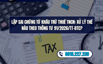 Lập sai chứng từ khấu trừ thuế TNCN: Xử lý thế nào theo Thông tư 91/2026?