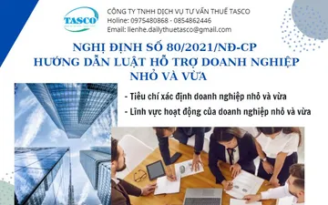 Tiêu chí xác định doanh nghiệp nhỏ và vừa theo Nghị định 80/2021/NĐ-CP ngày 26/08/2021