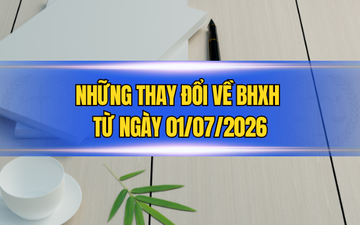 Những thay đổi về BHXH từ ngày 01/07/2026
