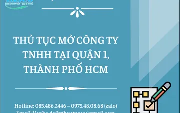 Thủ tục mở Công ty TNHH tại Quận 1