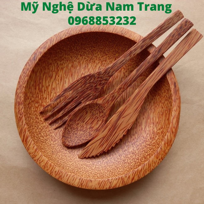 Nĩa gỗ dừa 19cm - Mỹ Nghệ Dừa Nam Trang