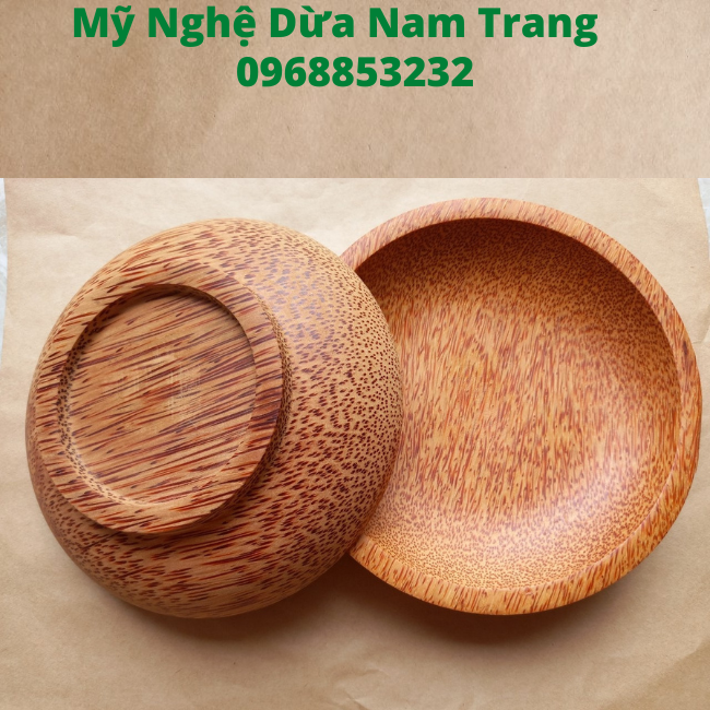 Dĩa gỗ dừa 18cm - Mỹ Nghệ Dừa Nam Trang