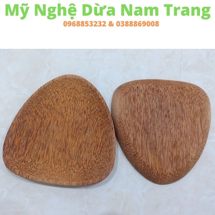 Dĩa tam giác gỗ dừa - Mỹ Nghệ Dừa Nam Trang