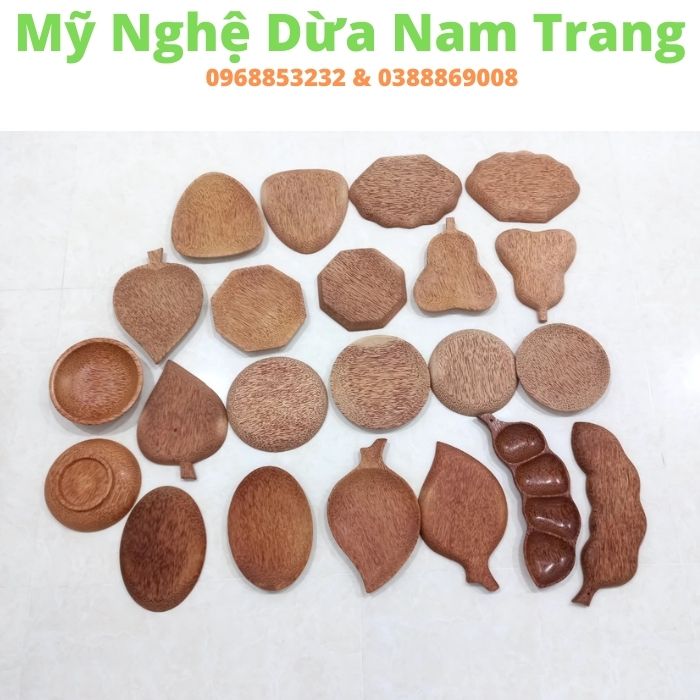 Dĩa gỗ dừa chiếc lá - Mỹ Nghệ Dừa Nam Trang