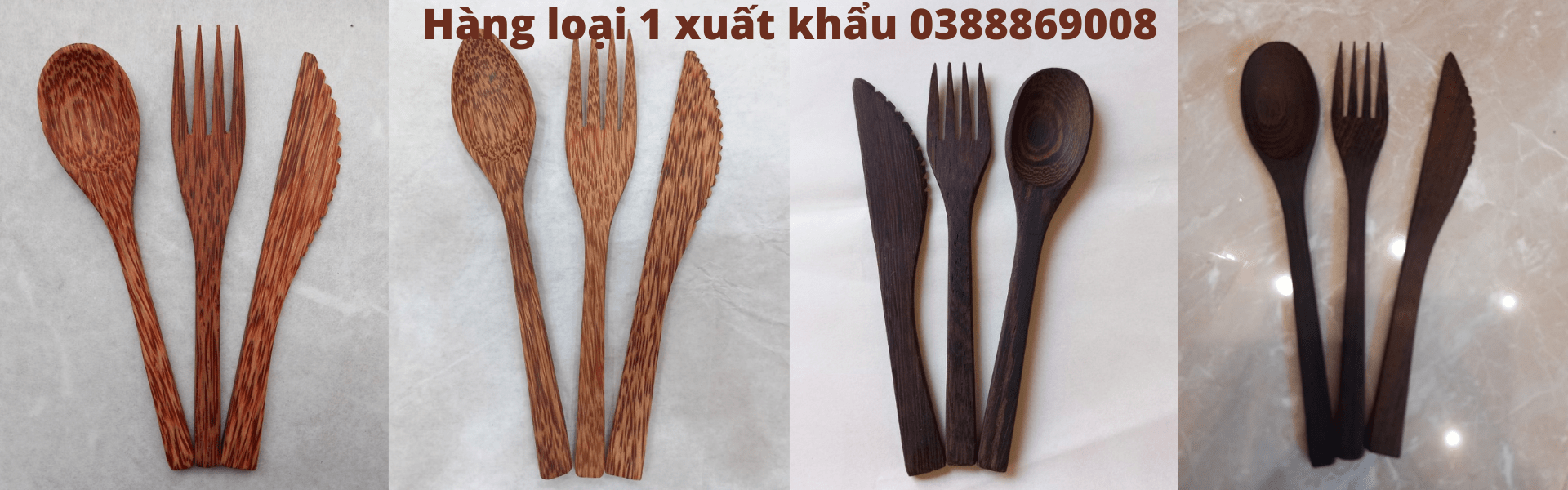 Muỗng thìa nĩa dao gỗ dừa mỹ nghệ dừa nam trang