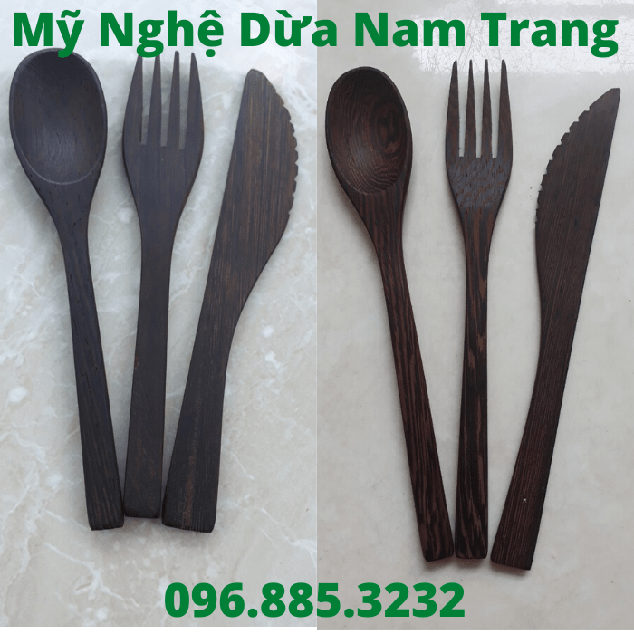 Muỗng gỗ mun 19cm - Mỹ Nghệ Dừa Nam Trang