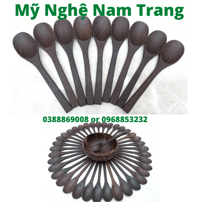 Muỗng gỗ mun 16cm - Mỹ Nghệ Nam Trang