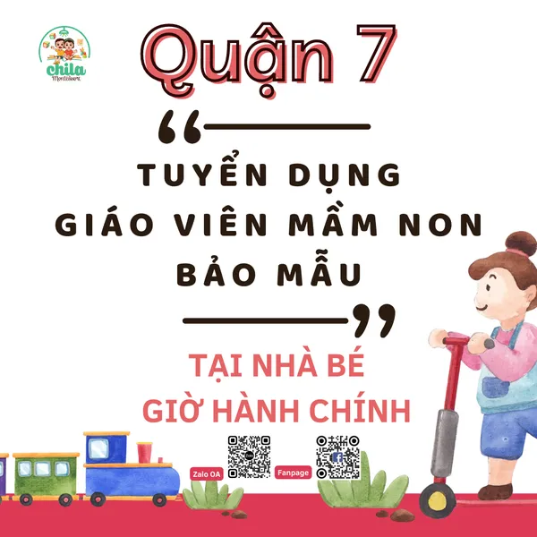 Cơ hội việc làm tại Chila Montessori Cơ Hội Việc Làm Tại Chila Montessori