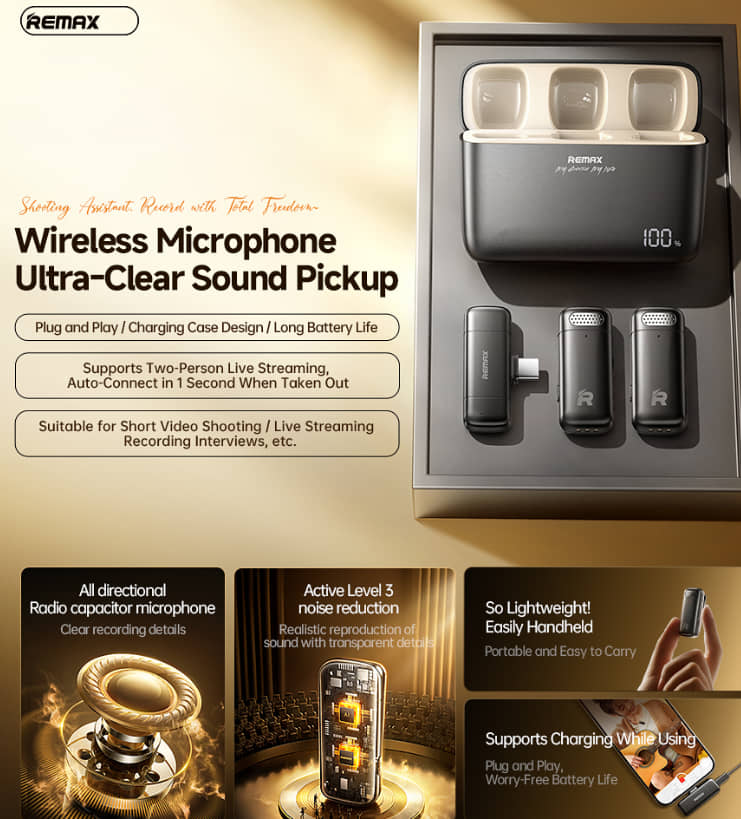 Remax K15 Type-c wireless professional recording microphone - Photo 2