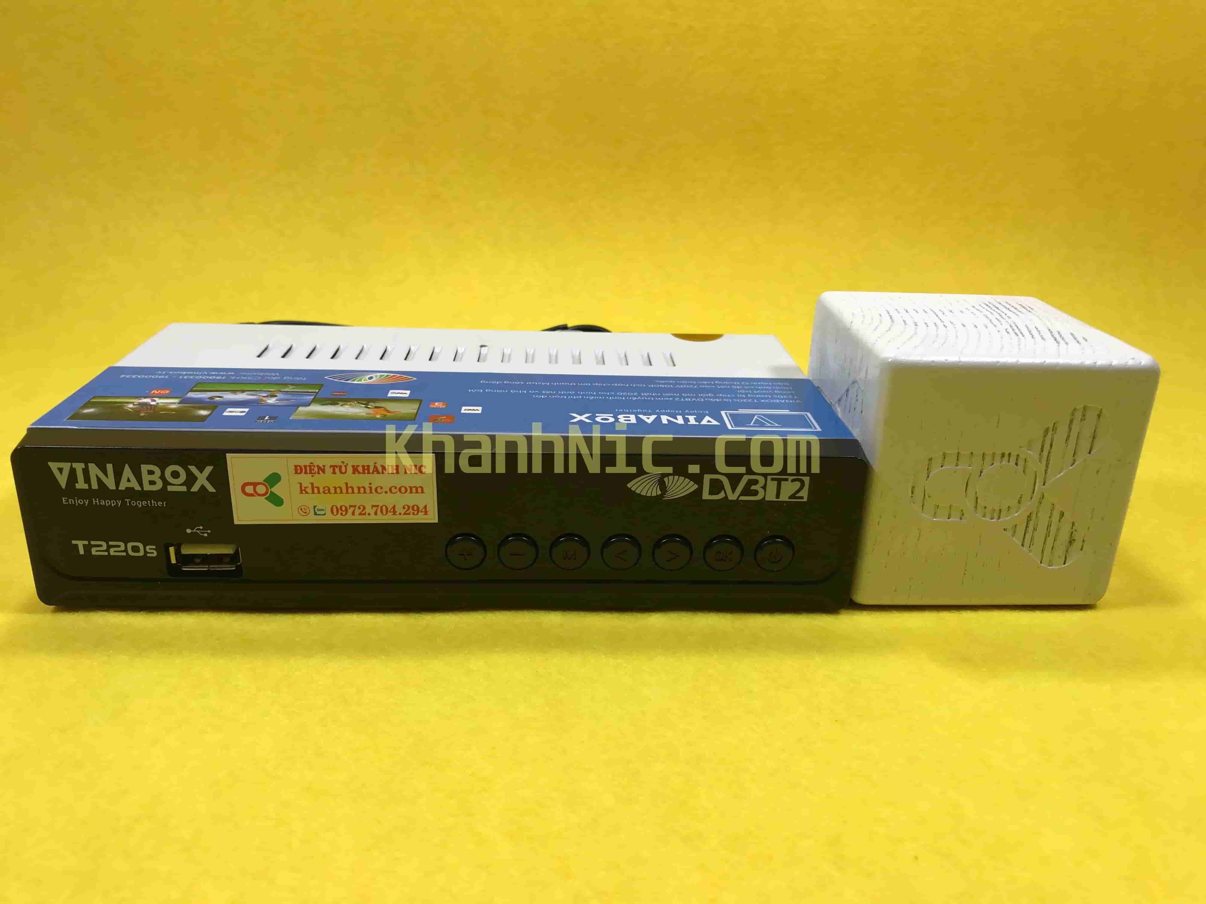 Đầu thu DVB T2 Vinabox T220s xem miễn phí 90 kênh | Khánh Nic