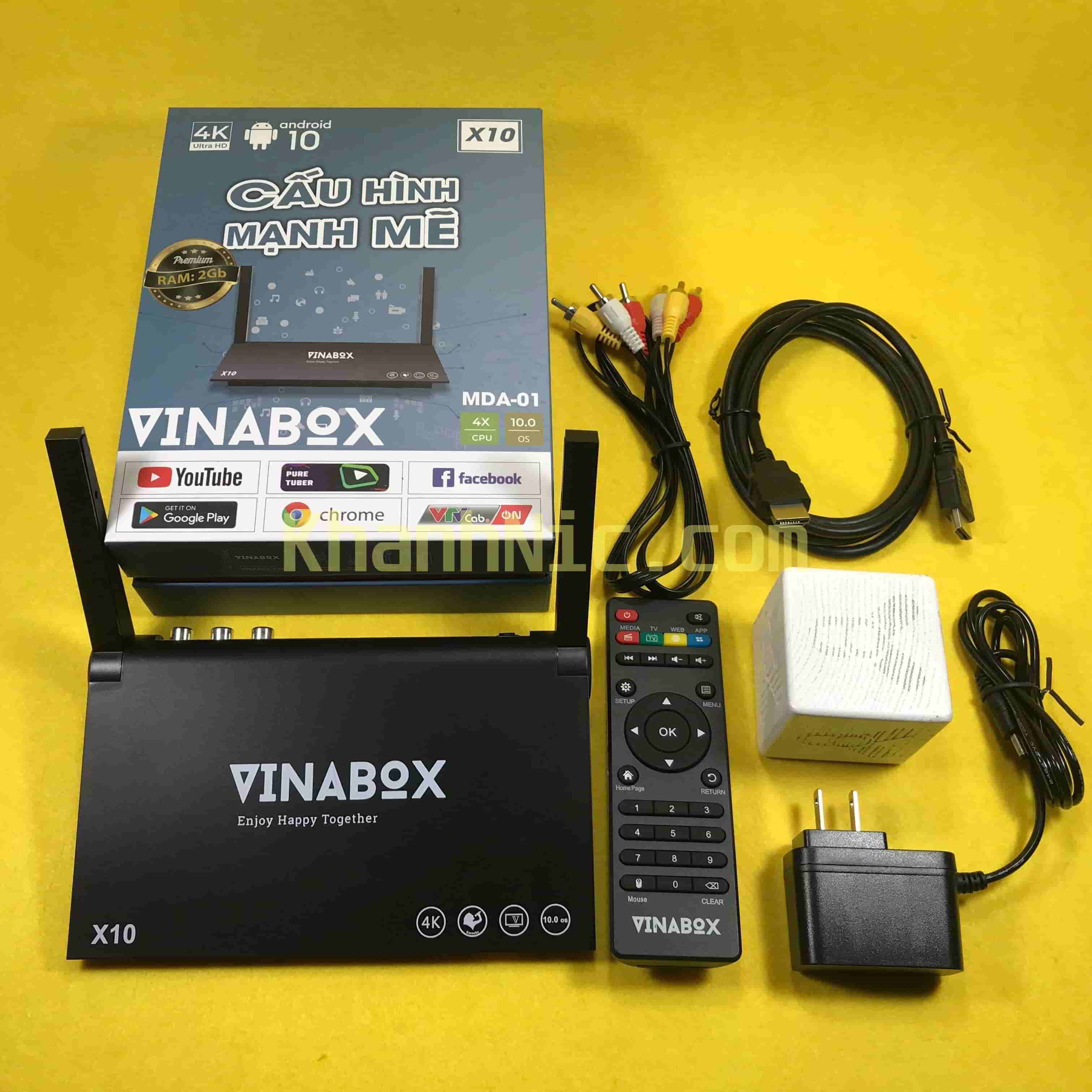 TV Android Box Vinabox X10 2023 Ram 2Gb - Xem Youtube không quảng cáo