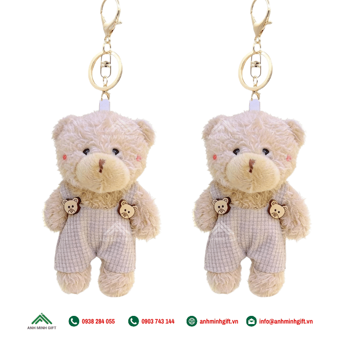 Móc khóa gấu bông mini tạo thiện cảm bởi vẻ ngoài vô cùng đáng yêu.