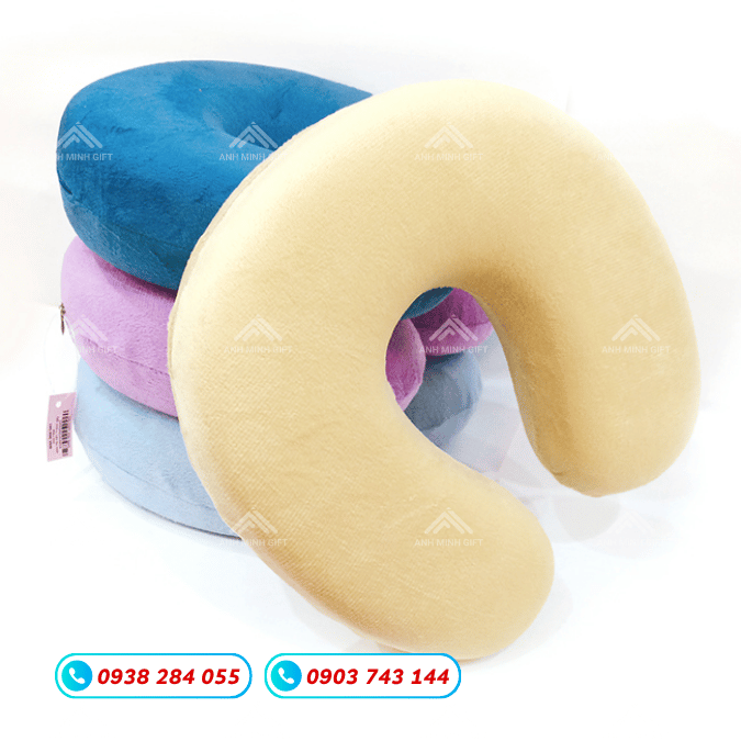 Gối chữ U cao su non in logo – Món quà sức khỏe tinh tế