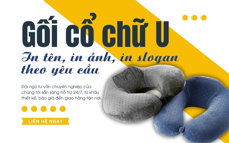 Gối Cổ Chữ U - In Tên, In Ảnh, In Slogan Theo Yêu Cầu