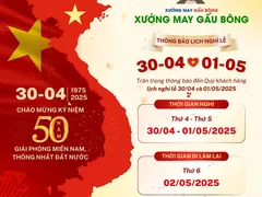 Xưởng May Gấu Bông thông báo lịch nghỉ lễ 30/4 - 1/5/2025