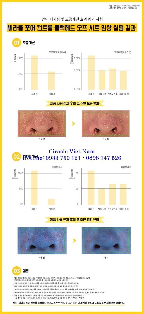 Miếng dán đẩy mụn đầu đen Ciracle PORE CONTROL BLACKHEAD OFF SHEET