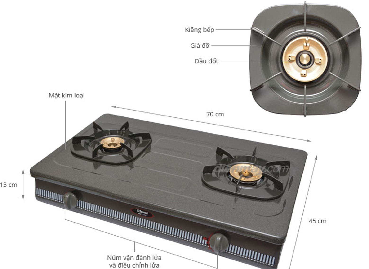Bếp gas Rinnai RV-770G Bếp gas Rinnai RV-770G