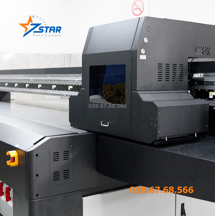 Máy in UV phẳng Kaler FB2513 đầu phun Ricoh Gen 5, 6 - Kích thước 2,5x1,3m - Giá bao nhiêu?