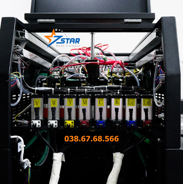 Máy in UV phẳng Kaler FB2513 đầu phun Ricoh Gen 5, 6 - Kích thước 2,5x1,3m - Giá bao nhiêu?