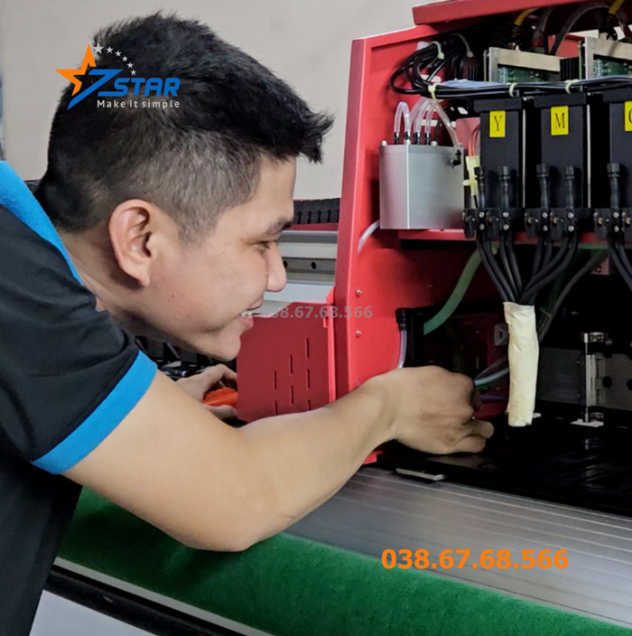 Máy In UV Cuộn Kaler R320 - đầu phun Ricoh Gen 5/ Konica 1024A - Giá bao nhiêu?