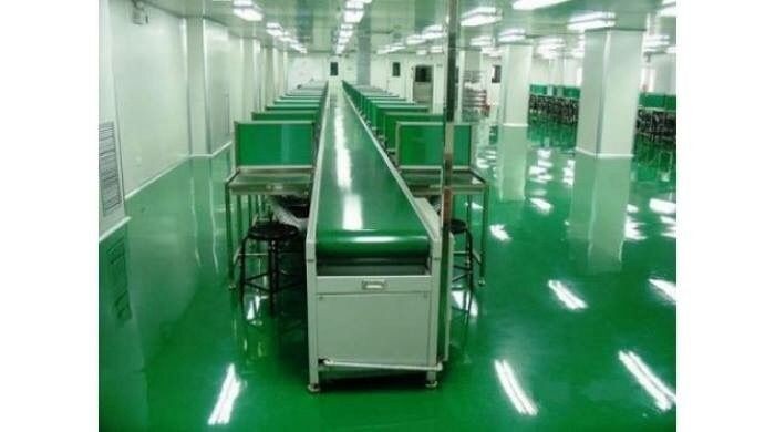 Băng tải pvc trong nhà máy điện tử