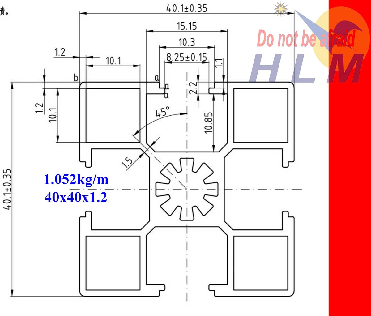 Nhôm định hình 40x40 D tại tphcm