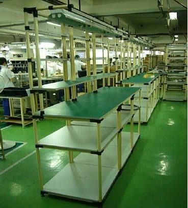 bàn thao tác bằng ống thép bọc nhưa ABS