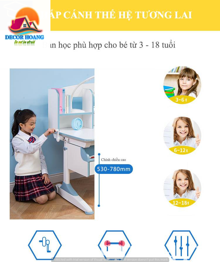 Cách chỉnh chiều cao bàn học thông minh cho bé