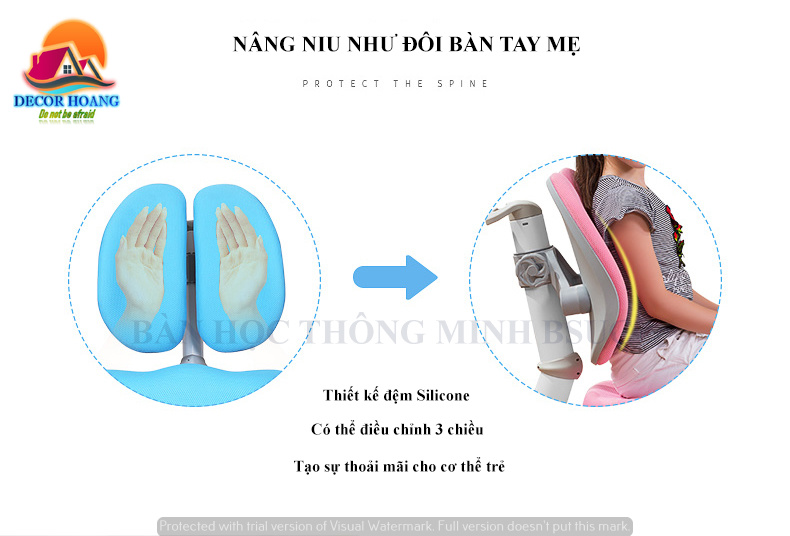 Đệm silicon tạo êm ái khi bé ngồi